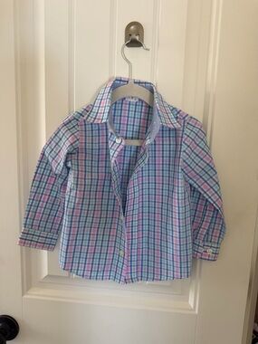 Starting Out Pastel Plaid Button-Down Shirt - Pink, Blue, Green